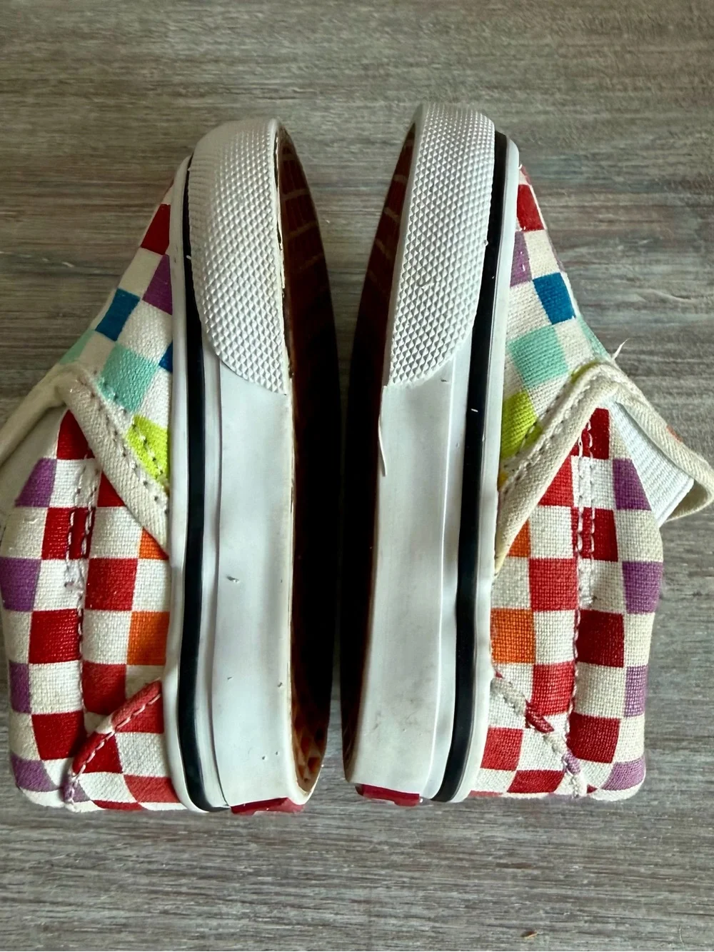 Vans Unisex Baby Slip-On Sneakers Rainbow Check Canvas Shoes 2